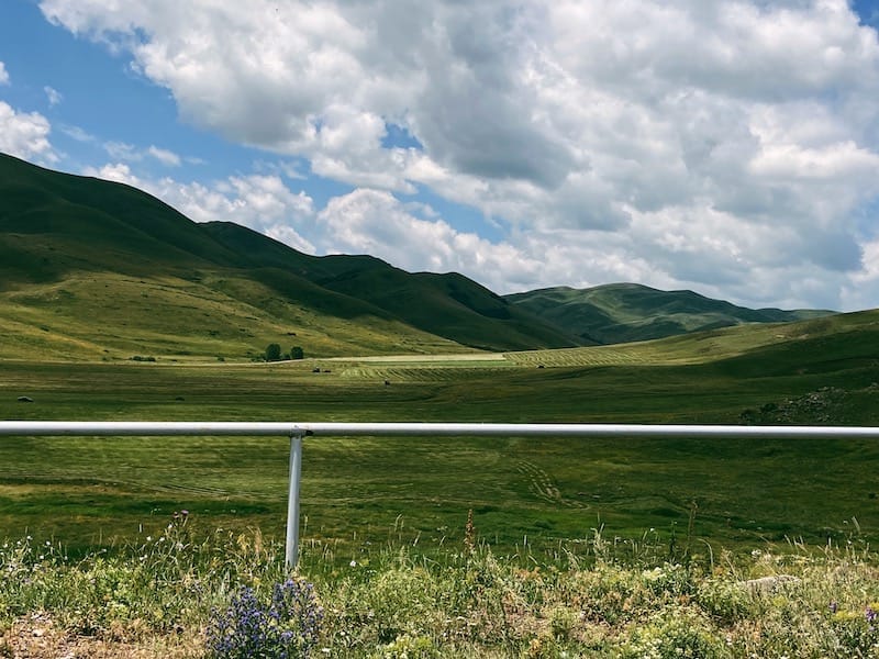 Driving to Lake Arpi National Park in Armenia 