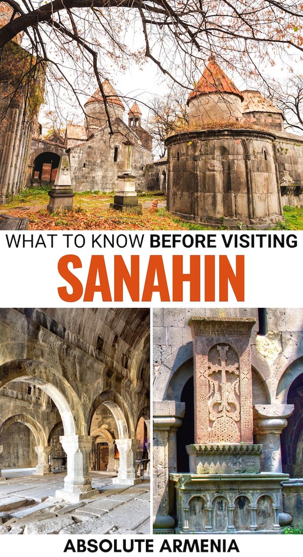 One of Armenia's most beautiful and historic monasteries is Sanahin Monastery. This is a guide about the history, how to visit Sanahin, and tips for your trip! | Sanahin and Haghpat | Armenian Monasteries | Places to visit in Armenia | Lori Armenia | Mikoyan Brothers | Sanahin village | Armenia photography | Armenian culture | Visit Armenia | Visit Sanahin | Day trips from Yerevan | Day Trips from Tbilisi | Tbilisi to Sanahin