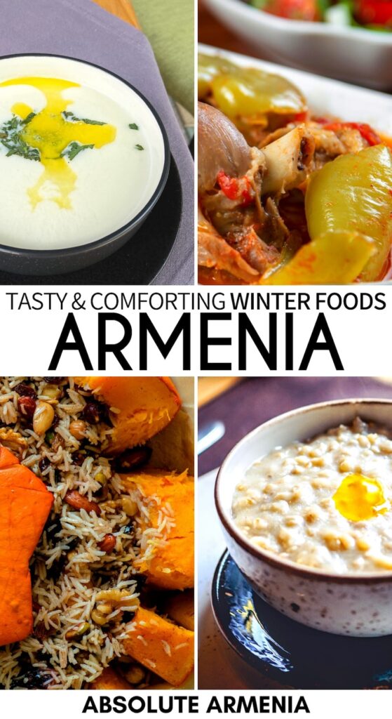 Traveling to Armenia in winter and looking to taste some of the best food? These Armenian dishes are tasty and hearty in winter and should all be tried! | Armenian food | Armenian cuisine | Armenia in winter | Khash | Spas | Lobakhash | Pochapur | Harissa | Khashlama | Ghapama | Food in Armenia | Caucasus food 