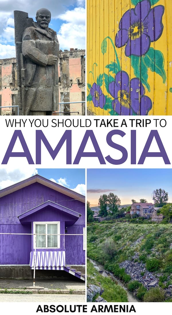 Are you spending some time in Shirak and looking for a cool place to visit? Head to colorful Amasia village and see its Lenin statue, bright houses, and more! | visit armenia | visit gyumri | things to do in Armenia | things to do in Gyumri | Armenia road trip | Armenia village | Lenin statue | USSR statue 