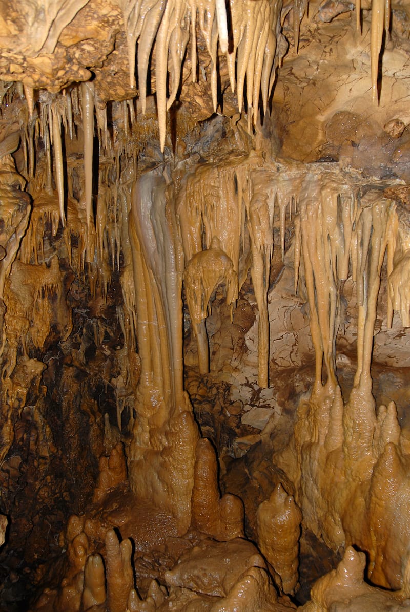 Stalactites and Stalagmites of Mozrov Cave
