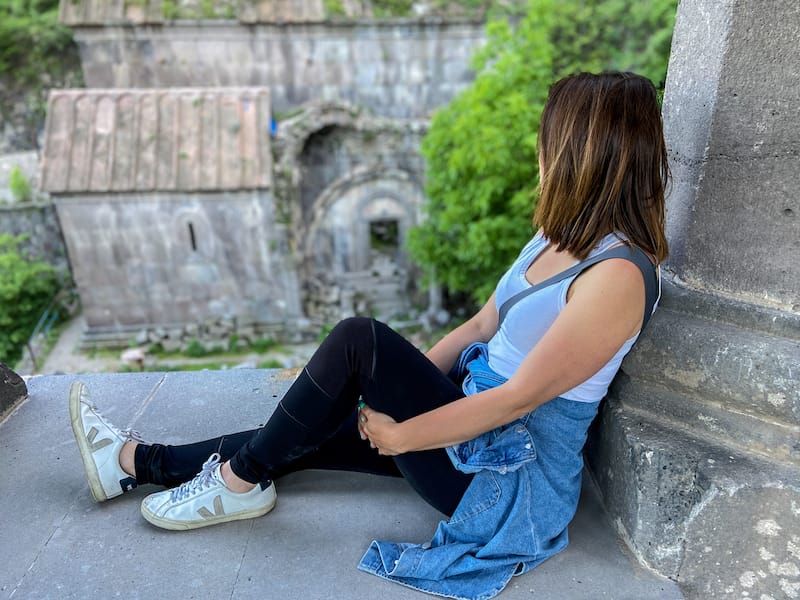 Megan at Kobayr Monastery