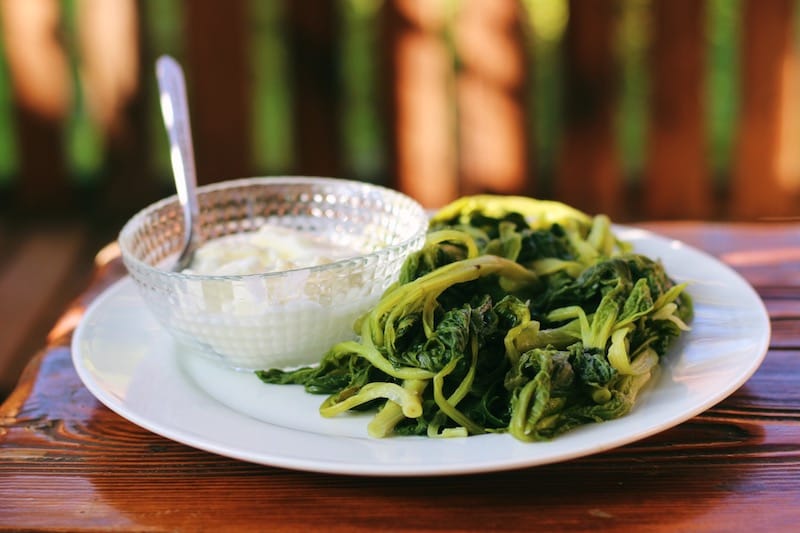 Armenians seasonal greens and herbs at Home Restaurant Vanadzor