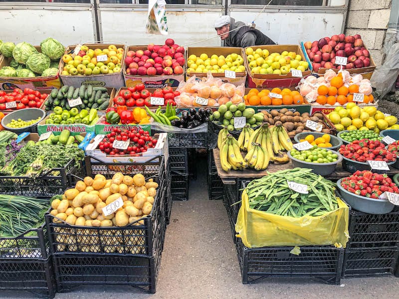 Delicious produce in late spring in Vanadzor