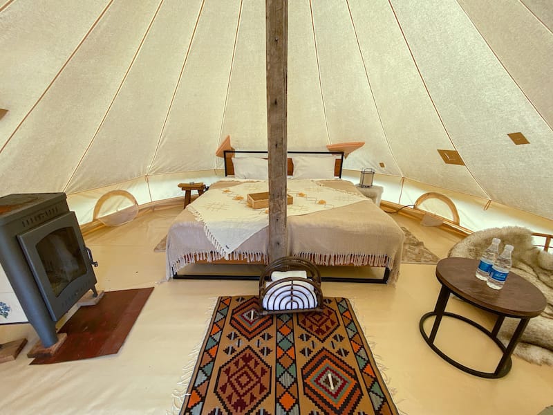 Inside the tent