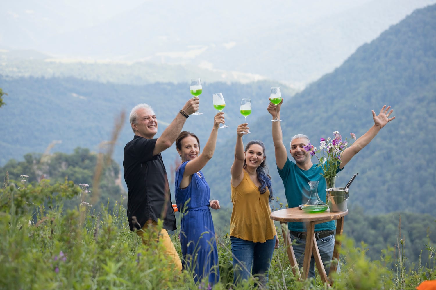 Cheers in the mountains