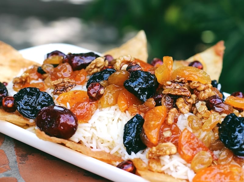 Plov with dry fruits 