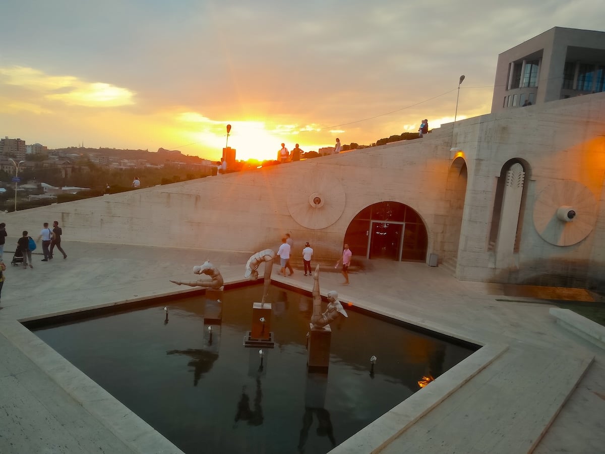 Cascade Yerevan at dusk